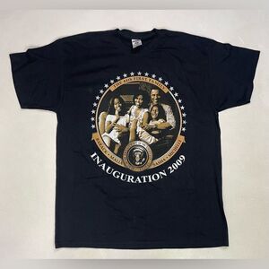 Barack Obama Family Inauguration 2009 Graphic T-shirt Men XL Black History